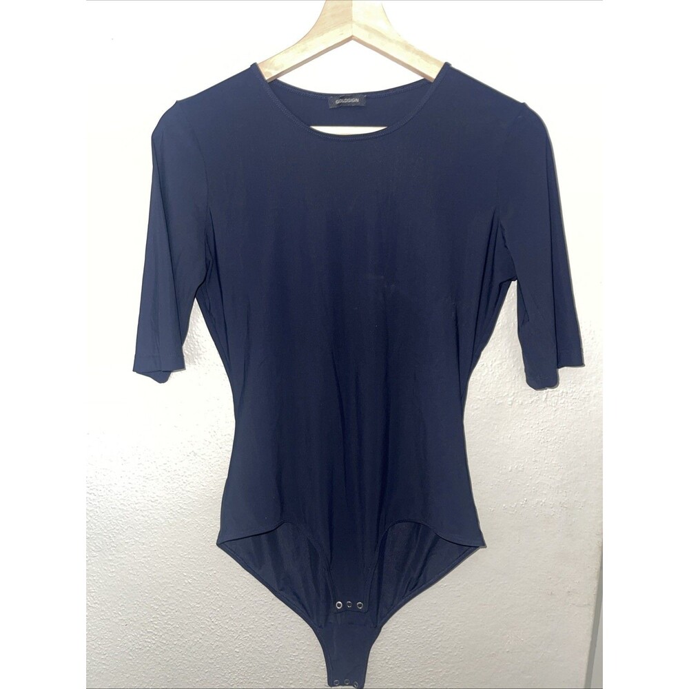 GOLDSIGN The Half Sleeve Bodysuit Women’s Size Medium Black Designer Soft